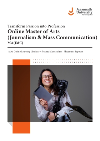MAJMC Online Course Admission 2026 | Journalism & Mass Communication Degree
