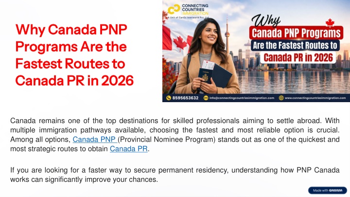 PPT - Why Canada PNP Programs Are the Fastest Routes to Canada PR in ...