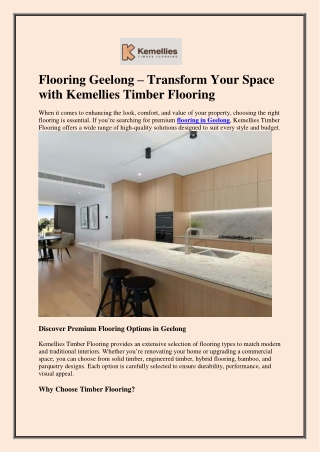 Flooring Geelong Transform Your Space with Kemellies Timber Flooring
