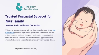 Best Japa Maid Service at Home | Newborn & Mother Care by The Baby Care Service