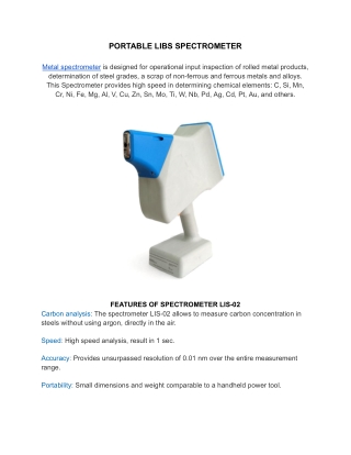 Metal Spectrometer | Spectrometer | Portable Metal Spectrometer | PMI