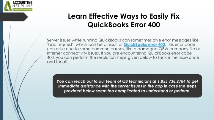 PPT - How to Resolve QuickBooks Error 400 in Simple Steps PowerPoint ...