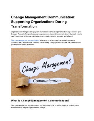 Change Management Communication_ Supporting Organizations During Transformation