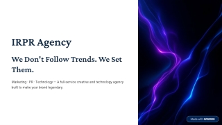 IRPR Agency — Beyond Ads. Beyond PR. Beyond Ordinary.