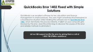 Easy Ways to Overcome QuickBooks Error 1402