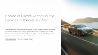 Shared vs Private Airport Shuttle Services in Theoule sur Mer