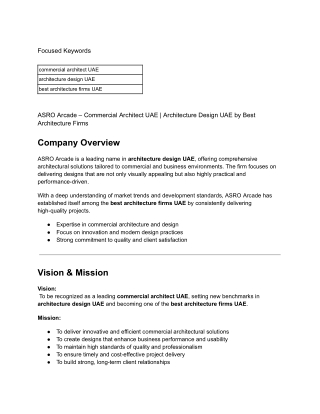 ASRO Arcade – Commercial Architect UAE _ Architecture Design UAE by Best Architecture Firms