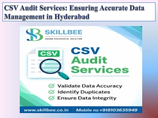 CSV Audit Services Ensuring Accurate Data Management in Hyderabad