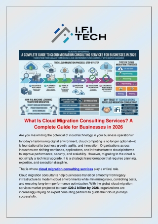 Cloud Migration Consulting Services Guide 2026 | IFI Techsolutions