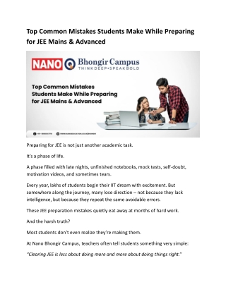 PPT - Top Common Mistakes Students Make While Preparing for JEE Mains ...