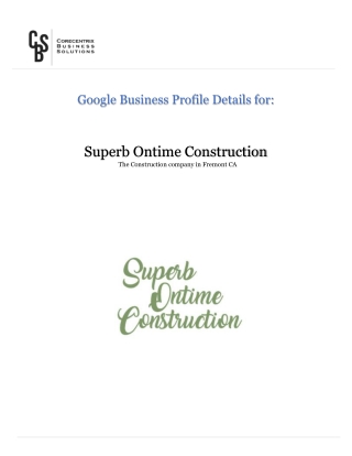 Superb Ontime Construction