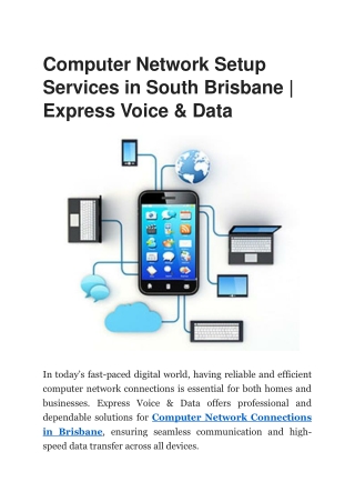 Computer Network Setup Services in South Brisbane