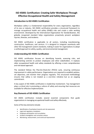 ISO 45001 certification