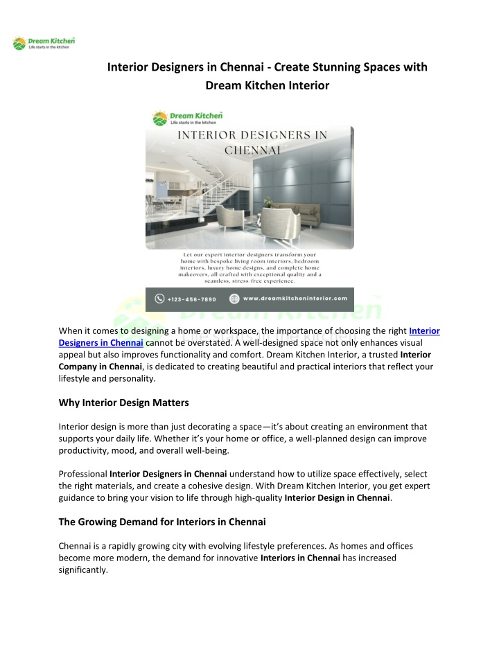 PPT - Interior Designers in Chennai - Transform Your Space with Dream ...