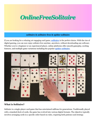 onlinefreesolitaire onlinefreesolitaire