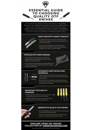 Essential Guide to Choosing Quality OTF Knives