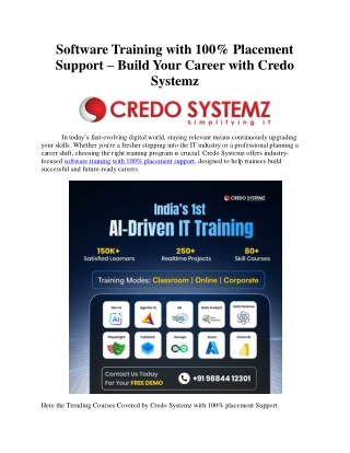 Software Training with 100 Placement Support_CREDO SYSTEMZ