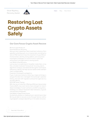 Top Crypto Recovery Firm for Secure Asset Retrieval. Consult Ghost Mystery Recov