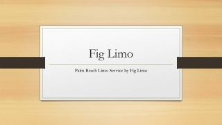 Palm Beach Limo Service by Fig Limo