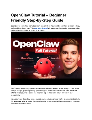 OpenClaw Tutorial – Beginner Friendly Step-by-Step Guide (1)