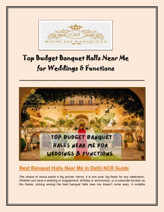 Top Budget Banquet Halls Near Me for Weddings & Functions