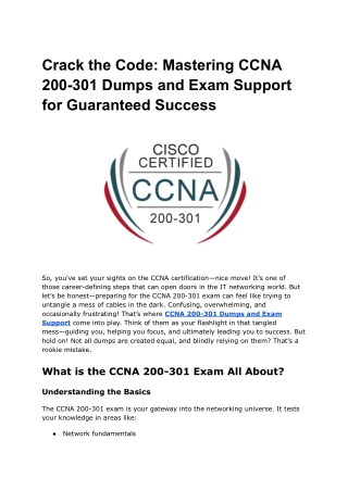 Crack the Code_ Mastering CCNA 200-301 Dumps and Exam Support for Guaranteed Success (1)