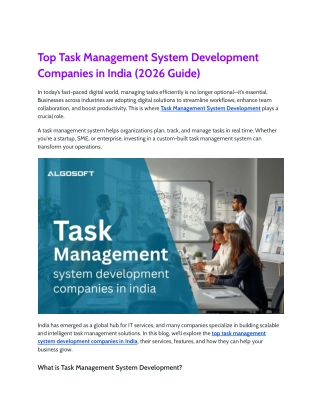 Top Task Management System Development Companies in India