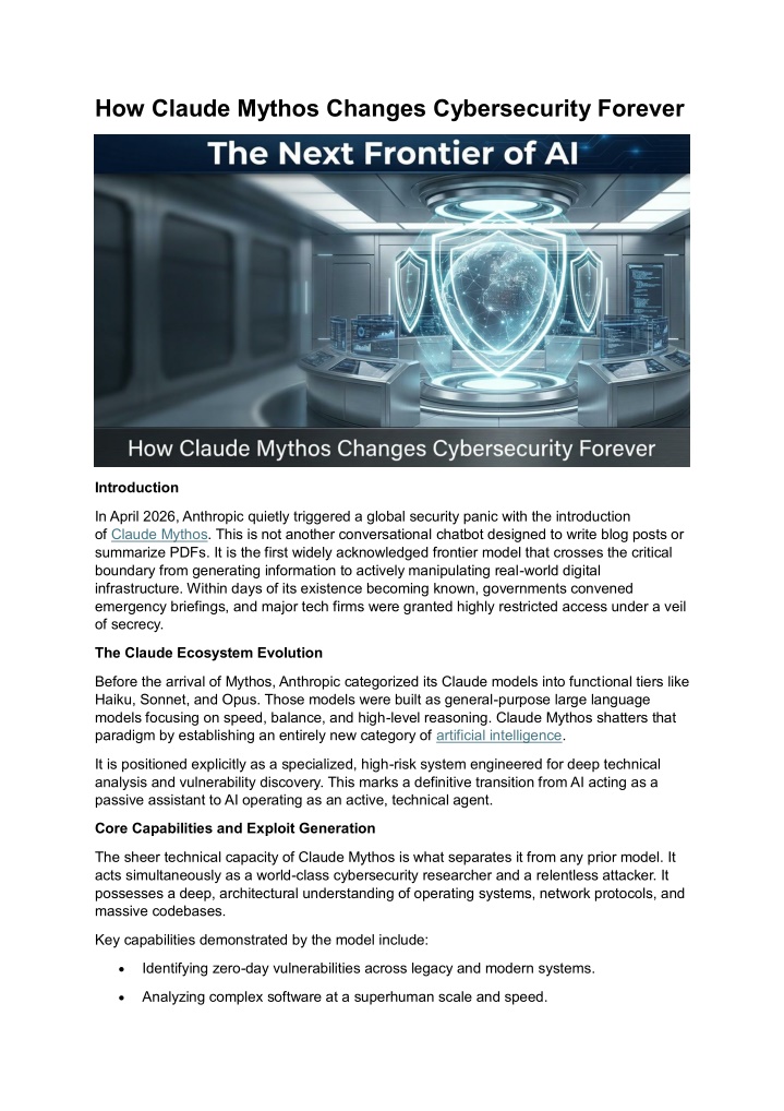 PPT - How Claude Mythos Changes Cybersecurity Forever PowerPoint ...