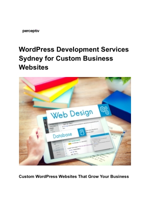 WordPress Development Services Sydney for Custom Business Websites