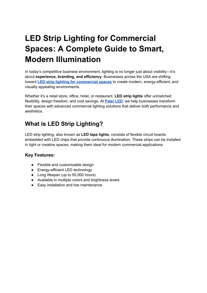 PPT - LED Strip Lighting for Commercial Spaces_ A Complete Guide to ...