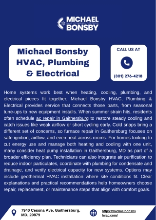 Michael Bonsby HVAC, Plumbing & Electrical