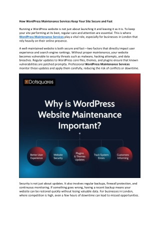 How WordPress Maintenance Services Keep Your Site Secure and Fast