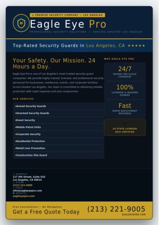TOP SECURITY GUARD COMPANY IN LOS ANGELES — EAGLE EYE PRO