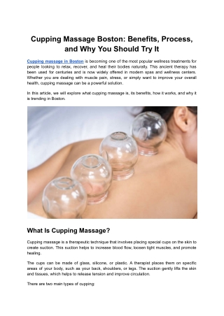 Cupping Massage Boston_ Benefits, Process, and Why You Should Try It