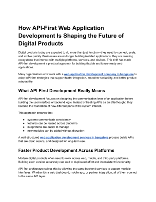 How API-First Web Application Development Is Shaping the Future of Digital Products