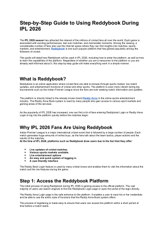 Step-by-Step Guide to Using Reddybook During IPL 2026