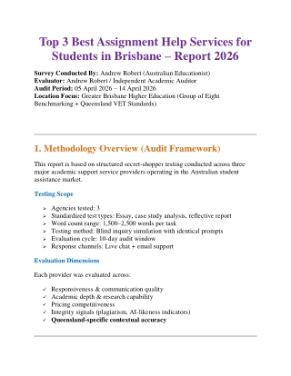 Top 3 Best Assignment Help Services for Students in Brisbane – Report 2026