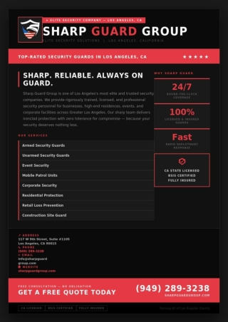 TOP SECURITY GUARD COMPANY IN LOS ANGELES — SHARP GUARD GROUP