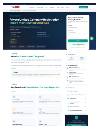 Private Limited Company Registration | Tax Gyani