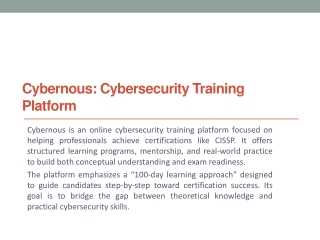 Cybernous Cybersecurity Training