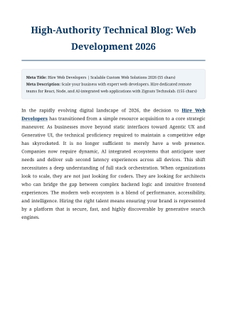 Hire Web Developers | Scalable Custom Web Solutions 2026