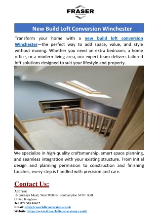 New Build Loft Conversion Winchester