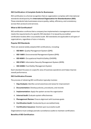 iso certification a complete guide for businesses