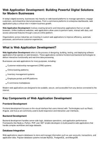 web application development building powerful