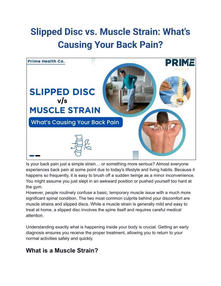 Slip Disc Statistics PPT - Slipped Disc vs Muscle Strain: What’s Causing Your Back Pain ...