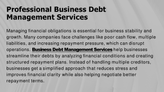 PPT - Professional Business Debt Management Services PowerPoint ...