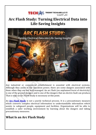 Arc Flash Study Turning Electrical Data into Life-Saving Insights