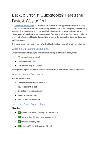backup error in quickbooks here s the fastest