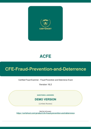 CFE-Fraud-Prevention-and-Deterrence Exam Questions Answers Dumps PDF Practice Test