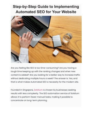 Step-by-Step Guide to Implementing Automated SEO for Your Website